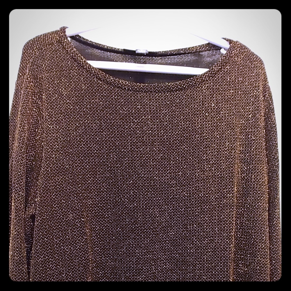Alfani 2x black and gold layered look top